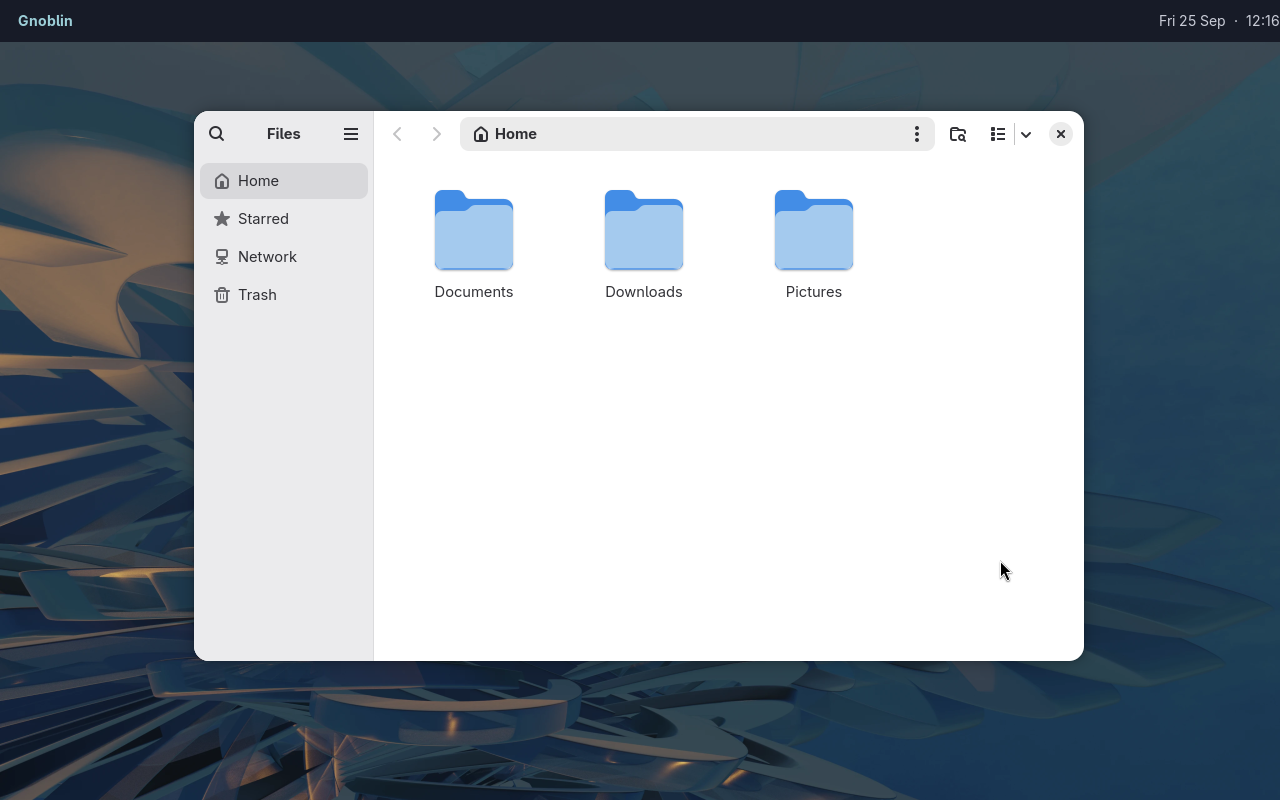 GNOME Files open beneath Waybar